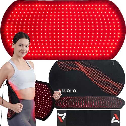 ALLOLO Red Light Therapy for Body, 3 in 1 LEDs Red Light Therapy Belt with Timer Remote Control, 660nm 850nm Infrared Light Therapy Pad for Body Waist Shoulder Knee, 32.7" x 15.7" Large Area