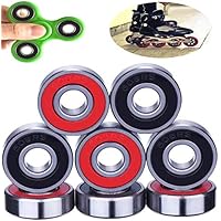 Skateboard Bearings,8PCS 608RS 608ZZ Bearings,Ball Bearings Frictionless Stainless Steel Bearings Stainless Steel Bearings for Long Skateboards Four-wheel Skates Wheels