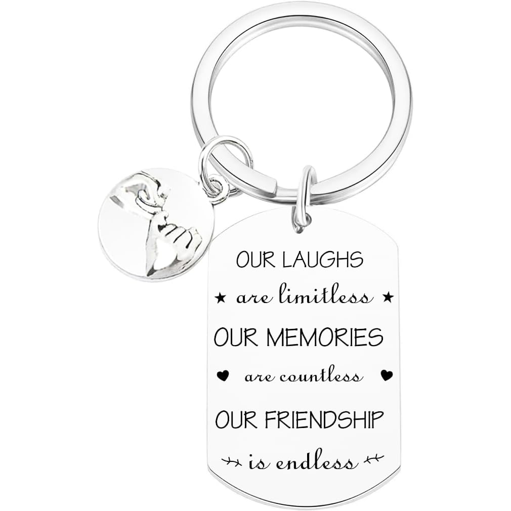 Tecreo Friendship Key Ring Gifts for Girls - Laughs Memories Friendship Keychain Gift Best Friend Gift for Girls Birthday Gifts for Best Friend Female BFF Gift Teenager Gift