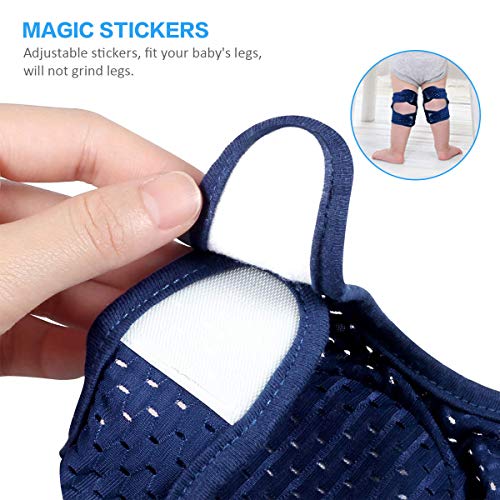 Baby Knee Pads for Crawling, Crawling knee pads for babies,Adjustable Anti Slip Breathable for Crawling Toddling(Unisex-3 sets,blue+grey+green,Size M)4