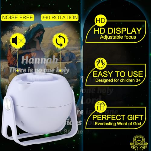Image of Aurelema Bible Verses Projector Galaxy Projector Includes 6 Interchangeable Christian Discs Night Light Set Project Religious on Walls or Ceilings for Christian