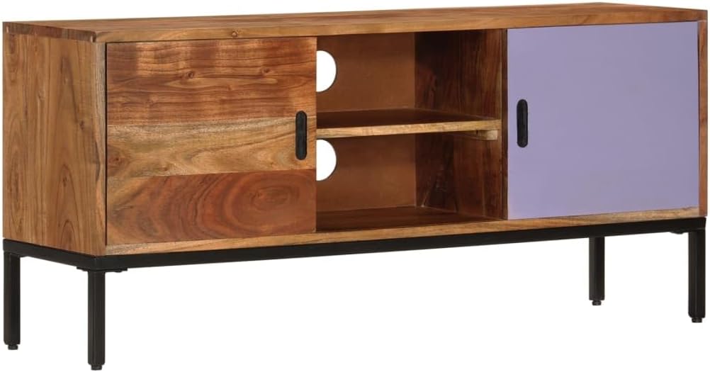 TV Cabinet Honey Brown and Gray,Sideboard,Media Cabinet,Entertainment Cabinet,Wooden TV Cabinet,Living Room Furniture,for Living Room,Lounge,Activity Room,43.3"x11.8"x19.7" Solid Wood Acacia