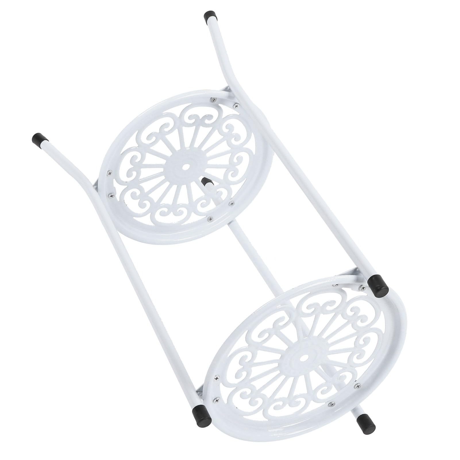 Soporte para plantas de metal de 2 niveles, soporte para macetas, estante de exhibición, estante para decoración del hogar, accesorios de jardín, estante para plantas, (metal 2)