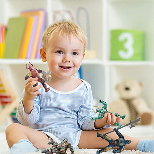HAPTIME Knight Action Figure with Weapon Accessories/ Knight Figure Playset for Boys Girls Children Kids 3 4 5 6 7 8 9 Years Old, Great as Christmas,Birthday, Set of 6