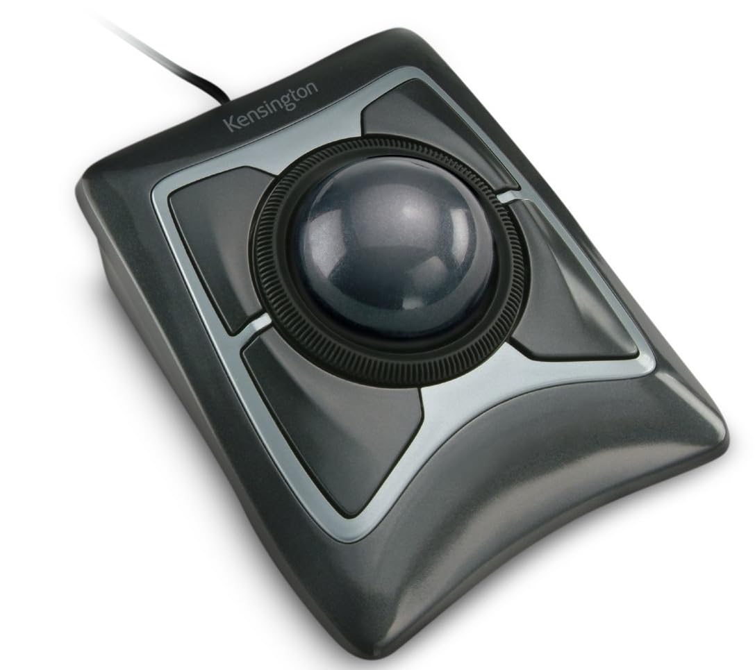 Kensington Expert Trackball Mouse (K64325), Black Silver, 5"W x 5-3/4"D x 2-1/2"H