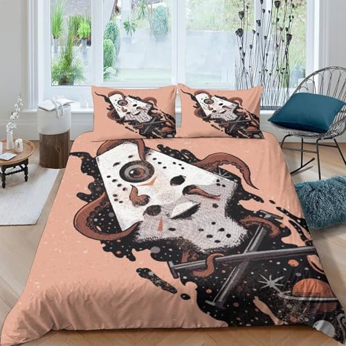 Housse de couette masque d'horreur 140x200cm style illustration pour ado - 4
