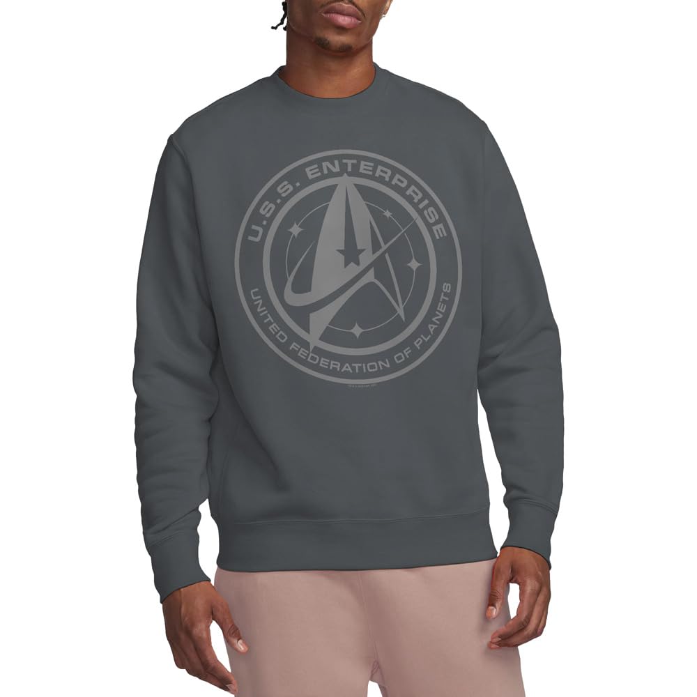 Star Trek Discovery Enterprise Crest Crew Sweatshirt, Charcoal, Medium