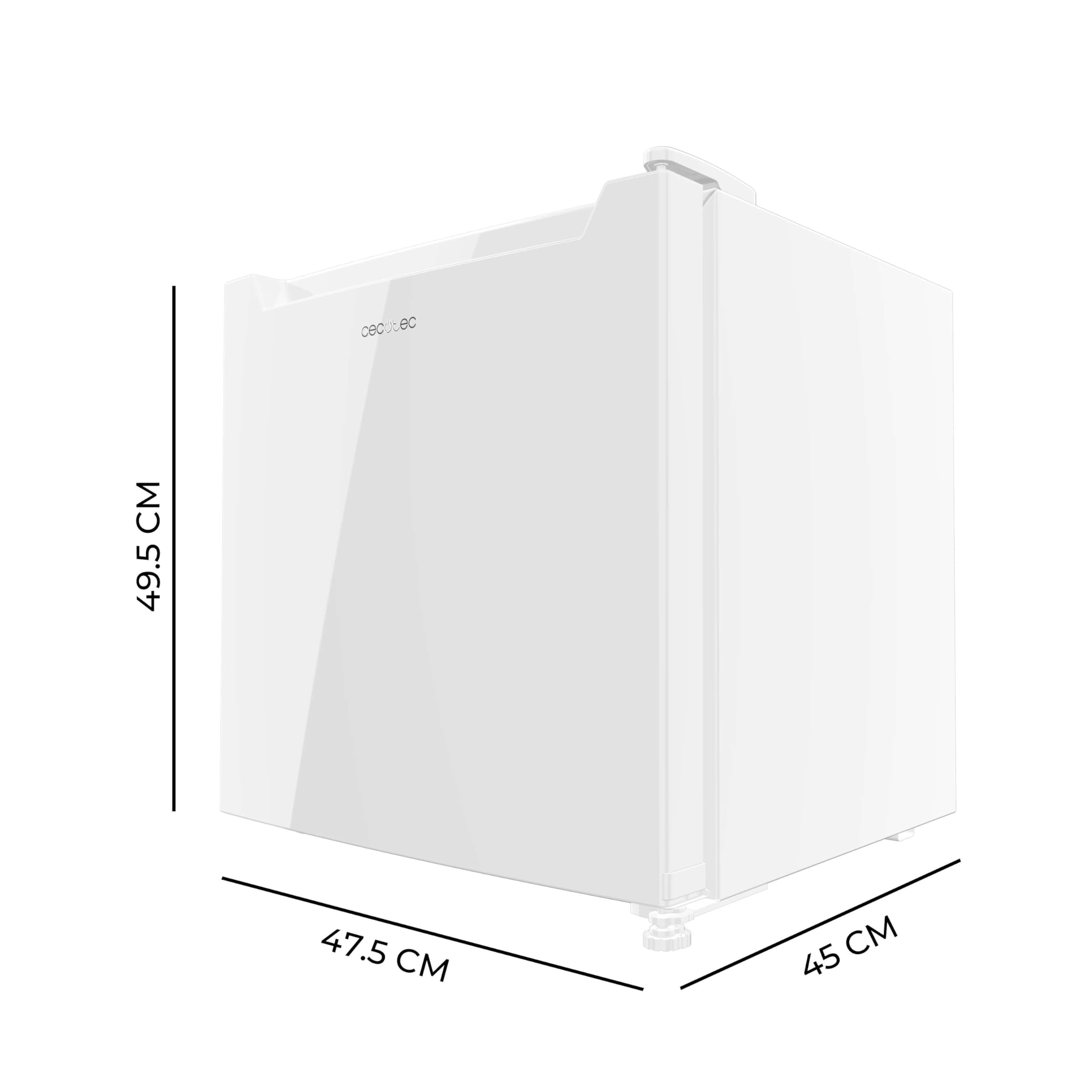 Cecotec Mini Frigorífico Convertible a Congelador 31L Bolero CoolMarket TT 31 Dual White E. Minibar con Función Nevera o Congelador, Alto 49,6cm y 47,4cm de Ancho, Control Mecánico, Blanco