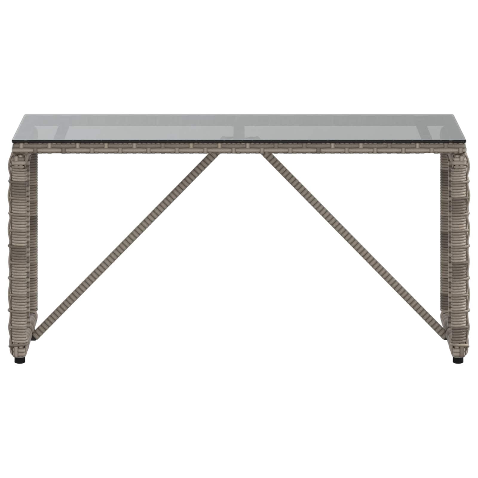 Tavolo da giardino, terrazza, balcone, in rattan sintetico e vetro, 80 x 40 x 40 cm, resistente alle intemperie, per giardino, terrazza, balcone, look rustico per cene e caffè all'aperto