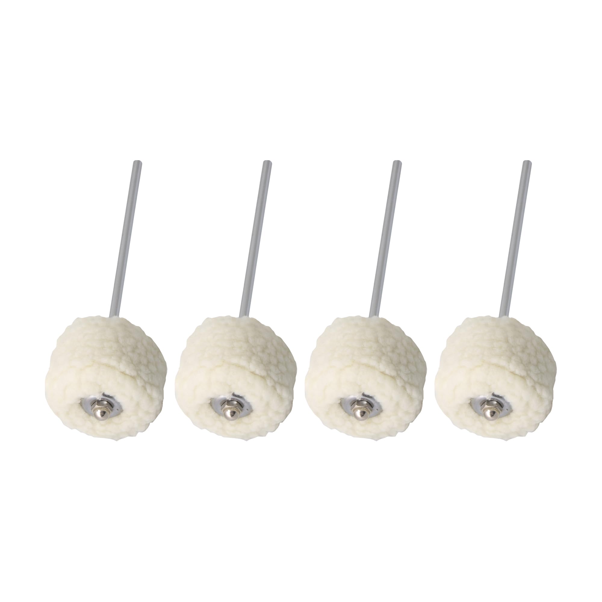 BQLZR Professional Felt Bass Drum Pedal Beaters 45x60mm w/ 194mm Metal Shaft Pack of 4