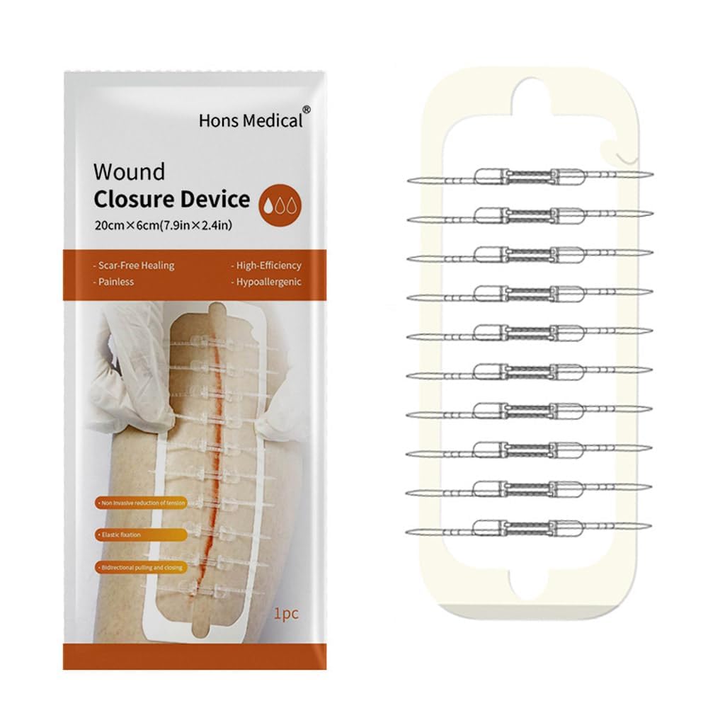 Sutures Adhesive Bandages 1 PCS Surgical Laceration Repair without Sew Quick Clot Emergency Wound Closures Device (7.9 Inch)
