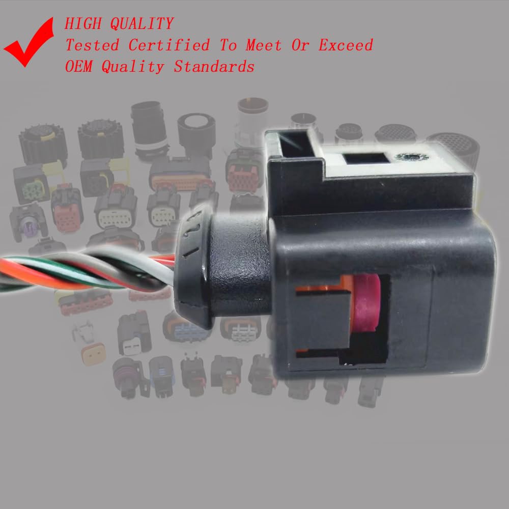 Mass Air Flow Sensor Meter MAF Replacement for Audi A4 2.0L VW Passat Golf 06F906461 (Mass Air Flow Sensor Harness Connector Plug)