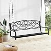   Giantex-Metal-Porch-Swings-2-Person-Outdoor-Hanging-Garden-Bench-with-Sturdy-Chains-Wide-Seat-Curved-Armrests-485-Lbs-Weight-Capacity-Swing-Loveseat-for-Deck-Backyard-Patio-Swing-Chair-Black