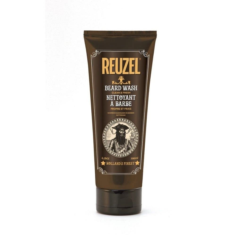Reuzel Beard Box Coffret Cadeau 6 Pièces Huile à Barbe, Baume à Barbe, Beard Foam Wood & Spice, Shampoing à Barbe, Peigne à Barbe, Porte-clés