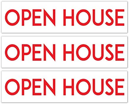 BEST Aluminum Real Estate Rider Signs | Double Sided and Durable | (Set of 3: OPEN HOUSE)