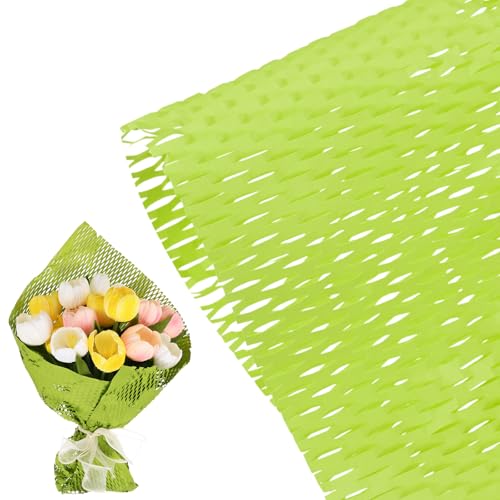 10 feuilles maille vert 50x50cm pour bouquets DIY et cadeaux - M METERXITY