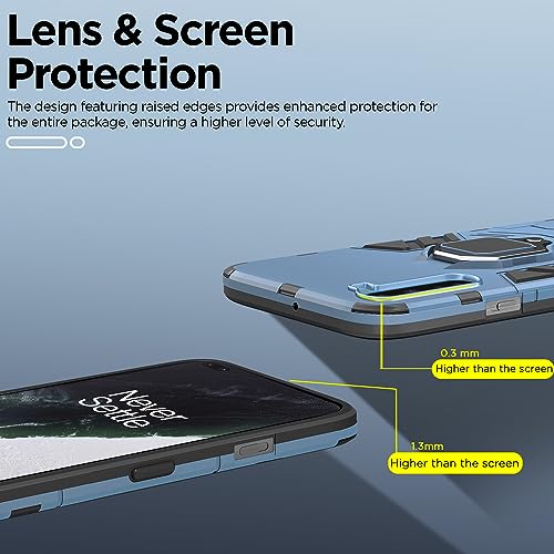 Image of Amazon Basics Back Cover for OnePlus Nord (2020)| 360 Protection Case| D5 Tough Armor Bumper Case (Blue)