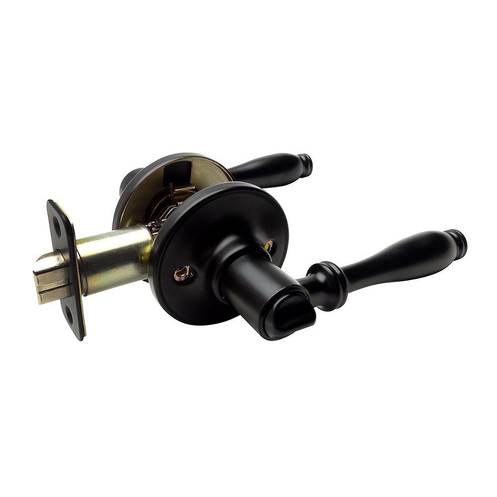 Designers Impressions Villa Design Black Privacy Door Lever (Bed & Bath)