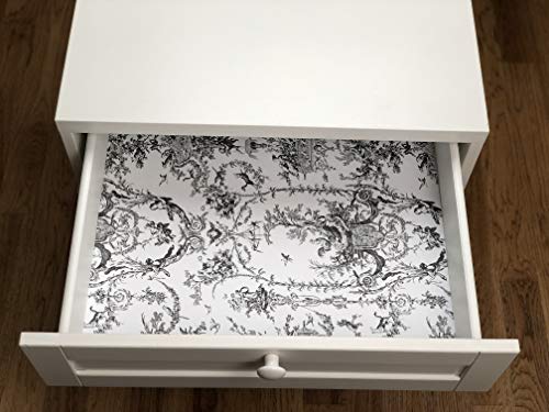 Scentennials Vintage Toile Gray (6 Sheets) Scented Fragrant Shelf & Drawer Liners 16.5" x 22" - Great for Dresser, Kitchen, Bathroom, Vanity & Linen Closet
