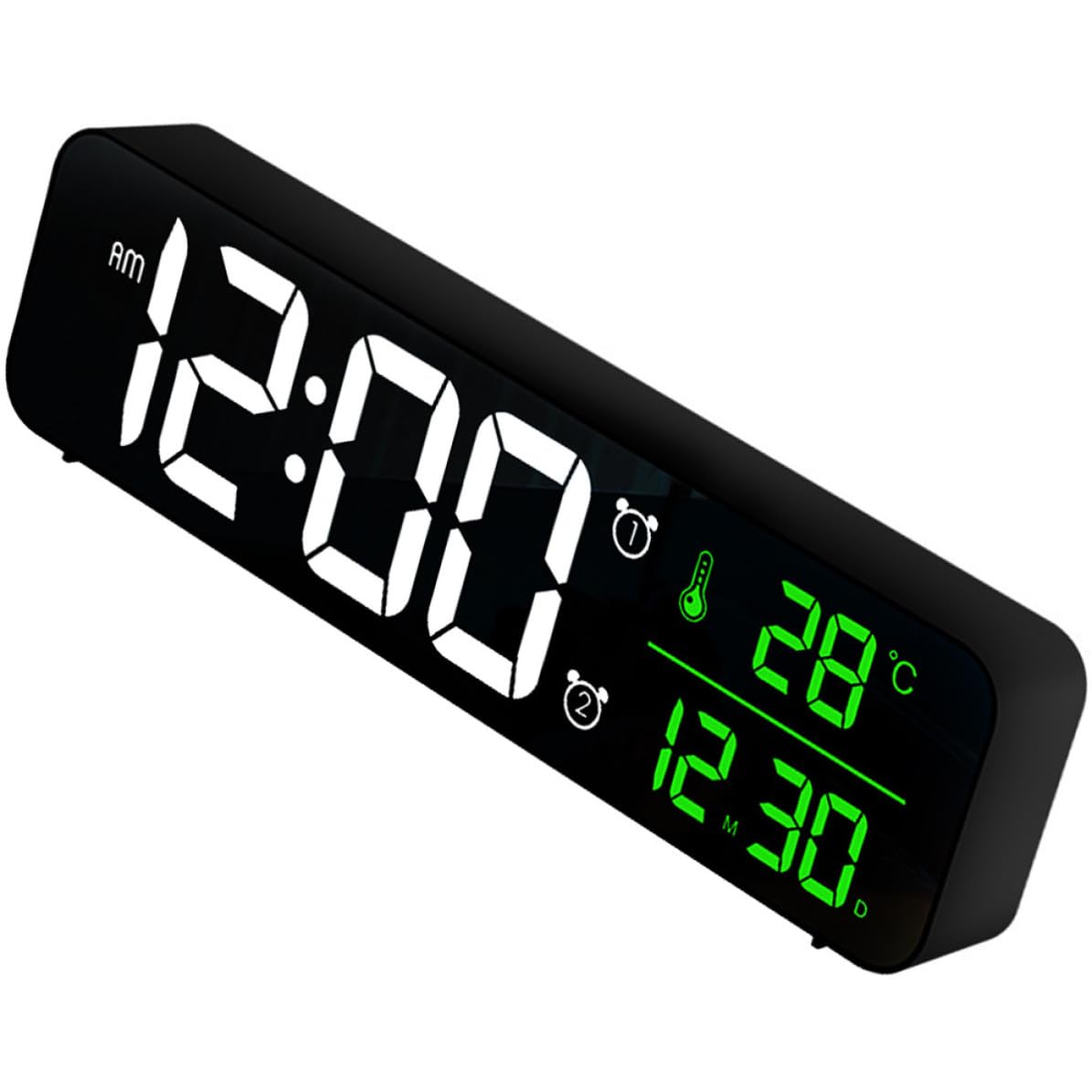 SOLUSTRE Reloj Despertador LED Batería, Pantalla Luminosa, Negro