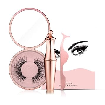 SHINING Magnetic Eyeliner and Magnetic Eyelash Kit No Glue Reusable Silk False Lashes Easier To Use Than Traditional Magnetic Eyelashes 1 Pair