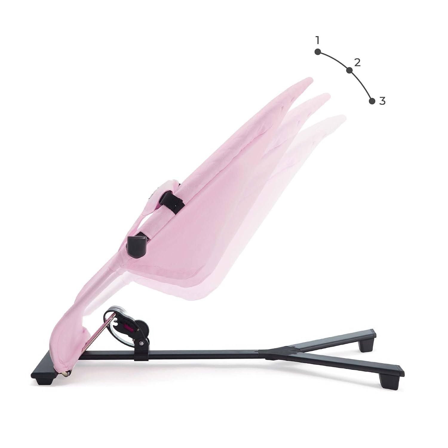 Kinderkraft Mimi Portable Baby Bouncer, Safe and Ergonomic Bouncer Seat with Spine Support and an Additional Toy Bar for Babies 0-6 Months, Pink