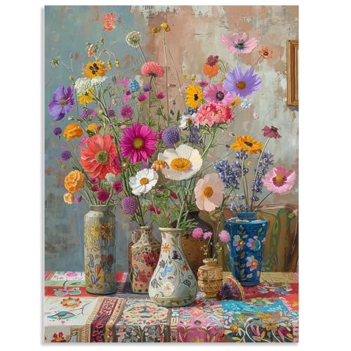 Opiniones de Kits estampados los preferidos por los clientes. 47 Tiwabb - Kits de punto de cruz con estampado para adultos, kits de bordado de flores para principiantes, 11 patrones de CT, 12 x 16 pulgadas