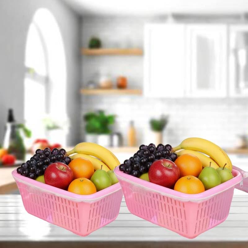 Image of GI9IUS Multipurpose Safe Net Cover Plastic Fruit & Vegetable (Onion,Potato) Storage Basket (Pink)