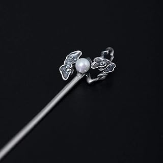Vintage Hairpin Hair Sticks Pearl, Chinese Hair Chopsticks for Women Long Hair, Lucky Clouds Nature Pearl Hair Pin Retro Hanfu Tassel Hair Bun Accessories for Bride Dialy Life