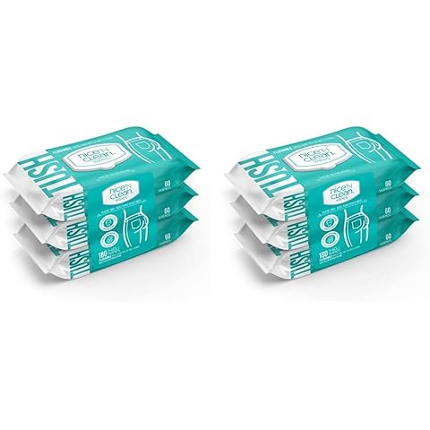 Nice 'N Clean Adult Flushable Wipes (3 x 60 Count) | Personal Cleansing Wipes Made from Plant-Based Fibers | Infused with Aloe & Vitamin E (Pack of 2) Cover