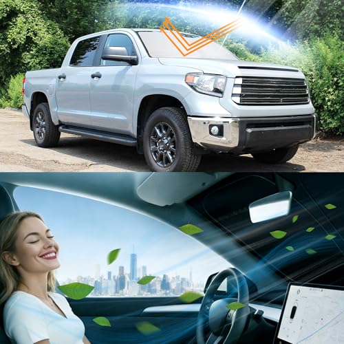 Image of Windshield Sun Shade for 2007 2008 2009 2010-2026 Tundra Toyota | Foldable, Full covered for windshield, Block UV Rays, Heat Reduction, Easy to install, Keeps Car Cooler