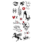 🍷Tatuajes resistentes al agua y de larga duración:🍷 Nuestras pegatinas de tatuajes temporales están hechas de agua a papel, tinta ambiental, el material es seguro y no daña la piel. Sin desorden, sin dolor, sin gastar mucho dinero para tener un tatuaje real y podría cambiar los diseños con frecuencia.