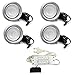 Produktbild 4er Set LED Einbaustrahler Möbelleuchte Möbeleinbaustrahler flach 2,7W LED 12V/ DC warmweiß 3000K / 200Lm Farbe Edelstahlgebürstet + 15Watt LED Trafo 230V