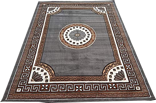 Image of GULDASTA Grey Carpet 5x7 Feet Modern Area Rug Living Room Office | Non-Slip Stain Resistant Soft Durable