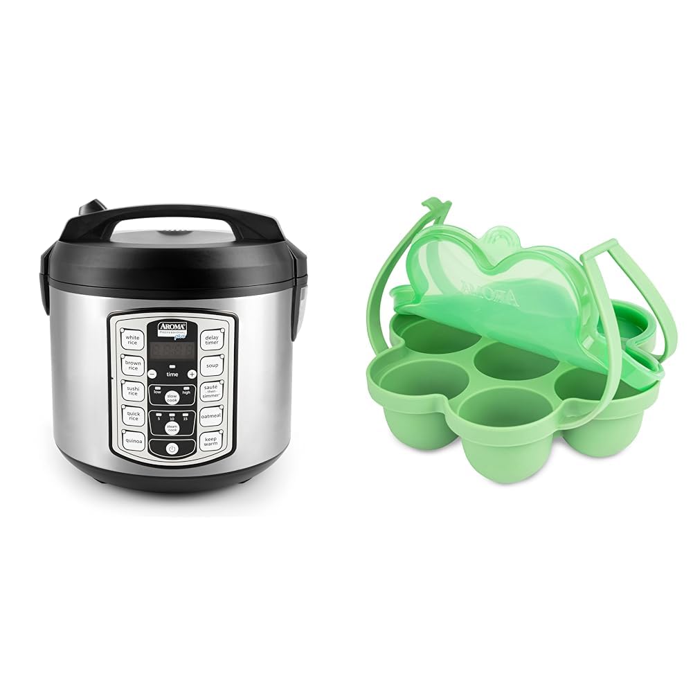 Amazon.com: AROMA® 20-Cup Digital Rice Cooker and Egg Bite Mold Bundle ...