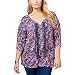 Lucky Brand Women's Plus-Size Embroidered Peasant Top
