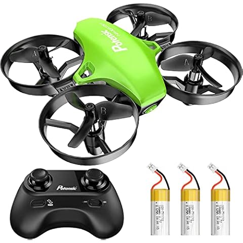 Potensic Upgraded A20 Mini Drone 3 Rechargeable Batteries for Kids and Beginners, Remote Control Quadcopter with, Auto Hovering, Headless Mode-Green Cover
