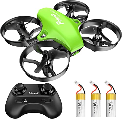 Potensic Mini Drohne für Kinder und Anfänger mit 3 Akkus, RC Quadrocopter, Mini Drone mit Höhenhaltemodus, Start/Landung mit einem Knopfdruck, Kopflos Modus, Spielzeug Drohne Helikopter A20 Grün