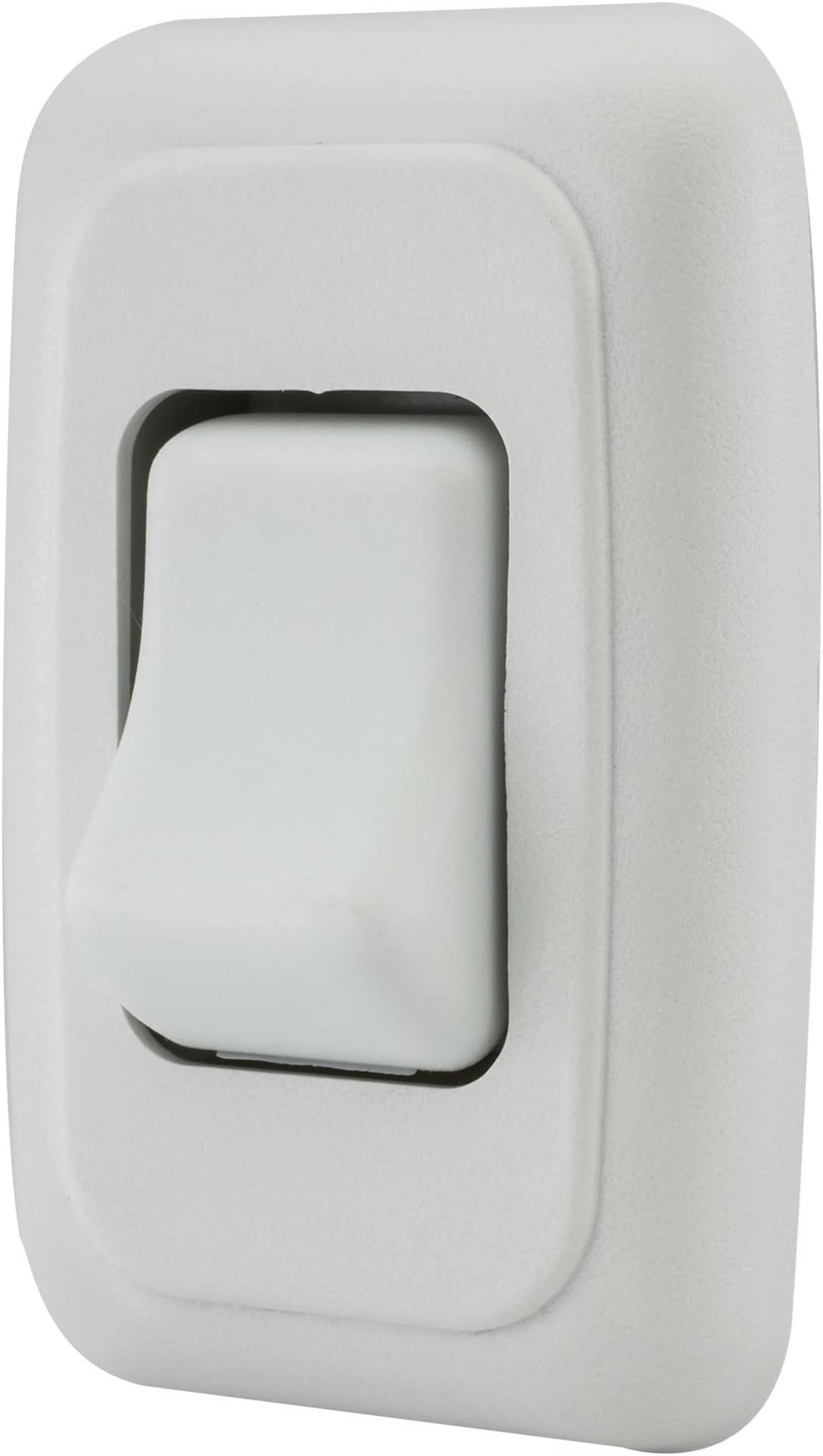 Single SPST On-Off Switch with Bezel, 12-Volt, for RV, Trailer, Camper (White)