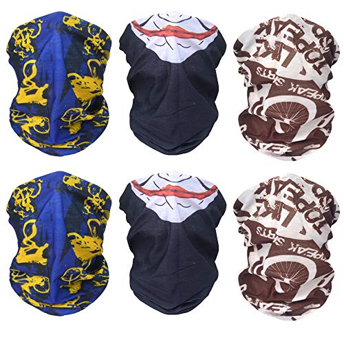 Sunland Neck Leggings Mask Scarf Balaclava Mask Dust Protection, Sunscreen Breathable Running Fishing Cycling Scarf For Men And Women 6 Pack #TOP26