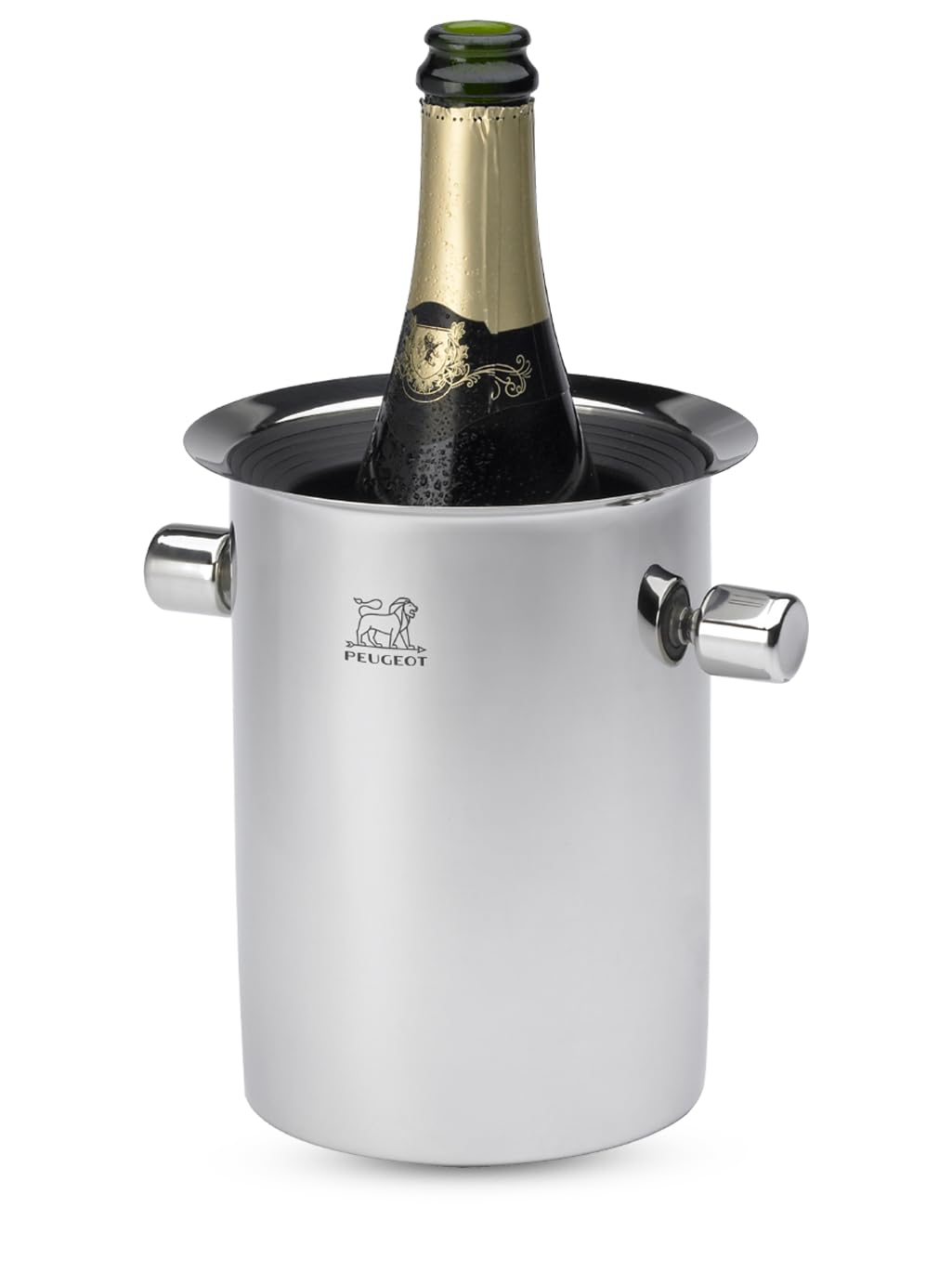 Peugeot 220068 chłodziarka do butelek z wkładami chłodzącymi, do butelek szampana i wina, wysokość: 19 cm, stal nierdzewna