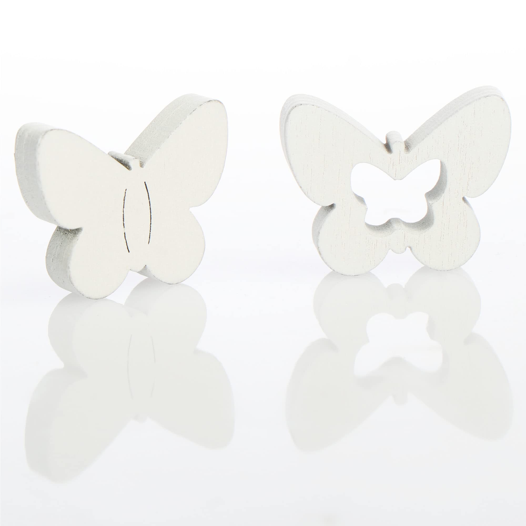 COM-FOUR® 32x Butterfly Scatter Decoration, Small Wooden Butterflies in Four Designs - Image 4