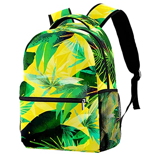 Sac à dos de voyage de qualité supérieure imprimé tropical jaune mixte