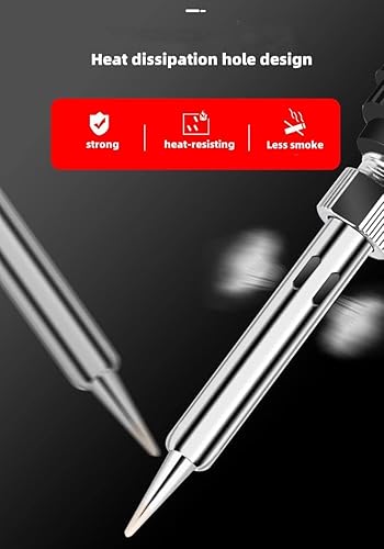 Miniatura 3 de "Kit de soldador de temperatura ajustable de 60 W con 5 puntas intercambiables y núcleo de calefacción de cerámica de diámetro de alambre de