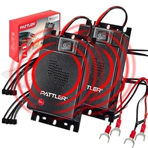 PATTLER® Marderschreck Auto - Marderabwehr mit Ultraschall. Anschluss an 12V Autobatterie. Sofortiger & Langfristiger Marderschutz im Motorraum - 2 Stück