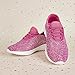 K KIP WOK Toddler Girls Glitter Sneakers Sparkle Slip On Walking Shoes for Kids/Children Breathable Running Sneakers(Fuchsia,Big Kids 4)