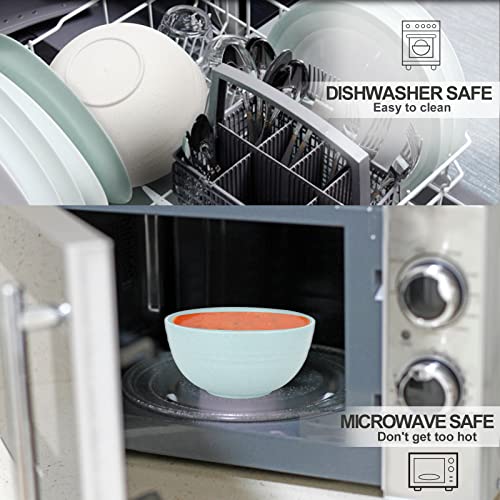 image for Homestockplus 【NOT CERAMIC】Unbreakable Cereal Bowls, 25 OZ Wheat S