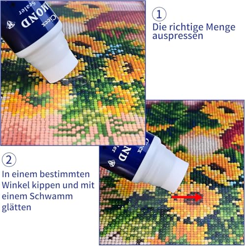 Transparente Diamant Painting Versiegelung,Durchsichtig Diamond Painting Kleber,Transparente Kleber mit Bürste,Zubehör für Glitzernde Bilder & Versiegelung von Diamanten,240ml