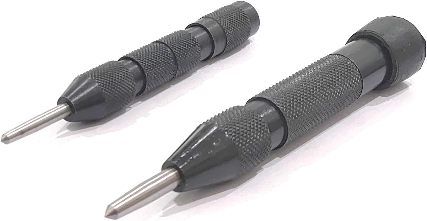 Automatic Center Pin Punch Spring Loaded Marking Starting Holes Tool- Adjustable force (Set of Both- Medium & Heavy) 2