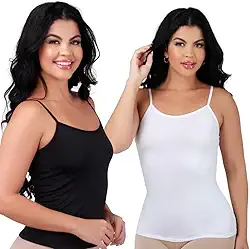 Kit 2 Regatas Alça Fina Feminina Camiseta Segunda Pele Anágua Underwear Conforto Não Marca